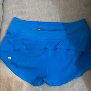 lululemon speed up short - low rise - 2.5” - poolside blue - size 2